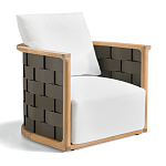 Дизайнерское уличное кресло из массива дерева с плетеной спинкой PALINFRASCA Armchair варинант исполнения - 6 | Loft Concept в Казани