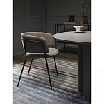 Стул полукруглый с каркасом из металла и мягким сиденьем и спинкой Soft Chenille варинант исполнения - 5 | Loft Concept в Казани