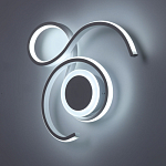 Бра белого цвета с изогнутыми световыми линиями и круглым основанием Luke Lampco Tracer Lamp варинант исполнения - 3 | Loft Concept в Казани