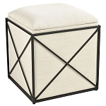 Пуф бежевый с черной металлической рамой Beige Pouf варинант исполнения - 4 | Loft Concept в Казани