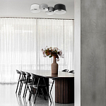 Потолочный светильник с 2-мя цилиндрическими абажурами серого и черного цвета Urban Dome варинант исполнения - 7 | Loft Concept в Казани