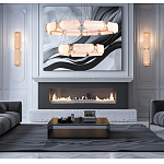 Люстра с 2-мя кольцами с текстурным природным рисунком IceFlame варинант исполнения - 6 | Loft Concept в Казани