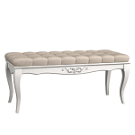 Банкетка из массива бука с бежевой обивкой из велюра White Provence варинант исполнения - 1 | Loft Concept в Казани